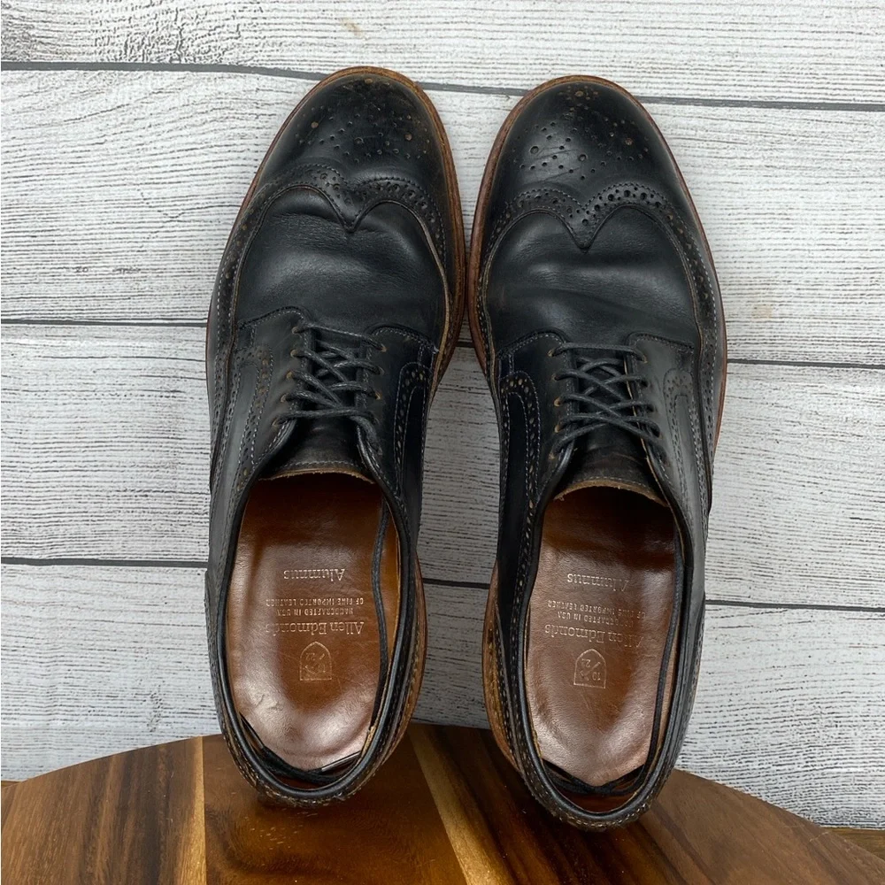 Allen Edmonds Alumnus Wingtip Oxford Black Leather Men’s Shoe Size 10